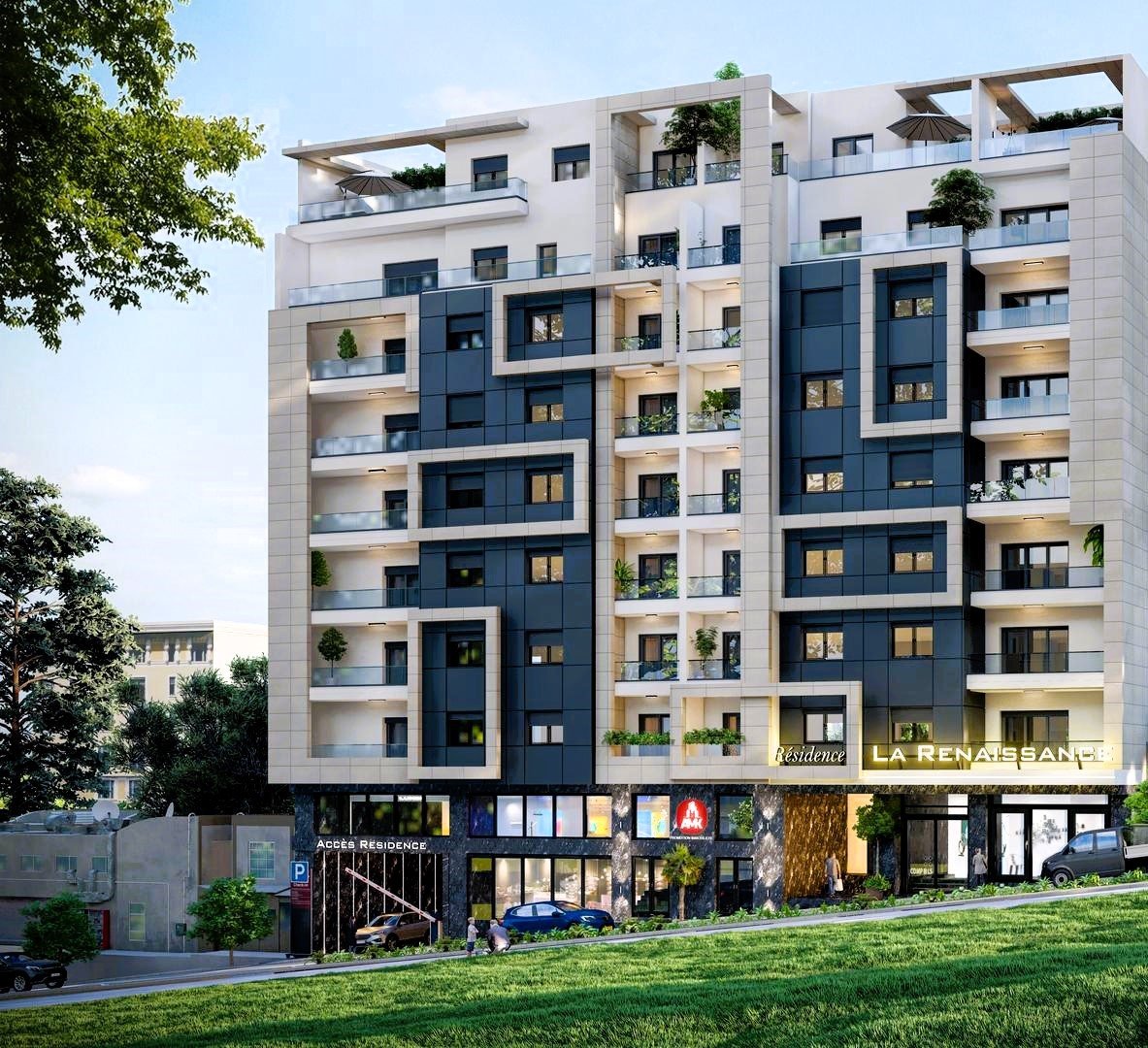 Façade Résidence La Renaissance promoteur AMK Hebbache Alger