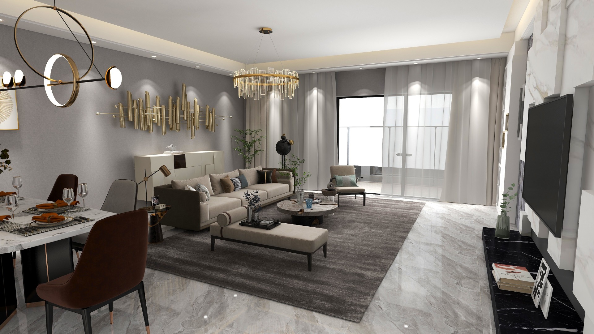 Intérieur appartement luxe Résidence La Renaissance Alger